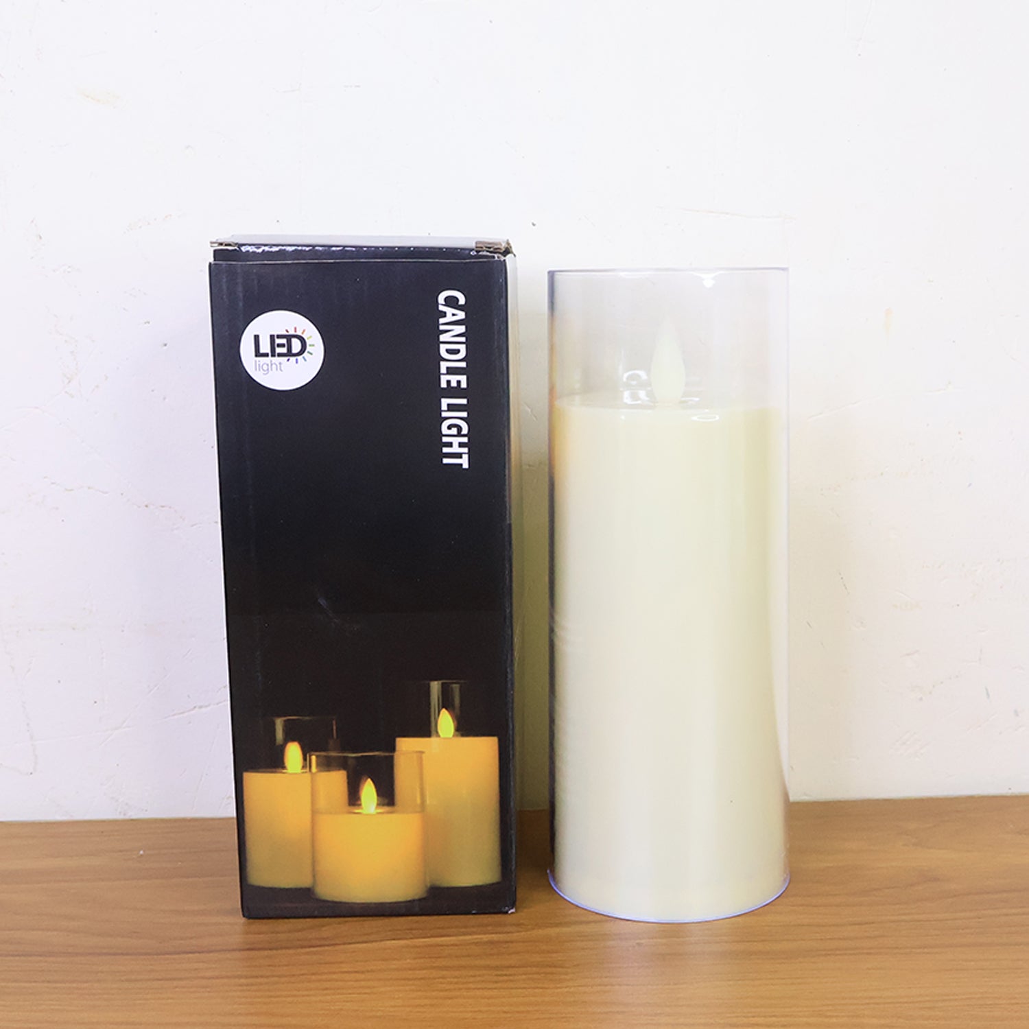 LED Flameless Candle Light with Realistic Flickering Flame Effect in Glass Cover (1 Pc) LED Flameless Candle Light with Realistic Flickering Flame Effect in Glass Cover (1 Pc)